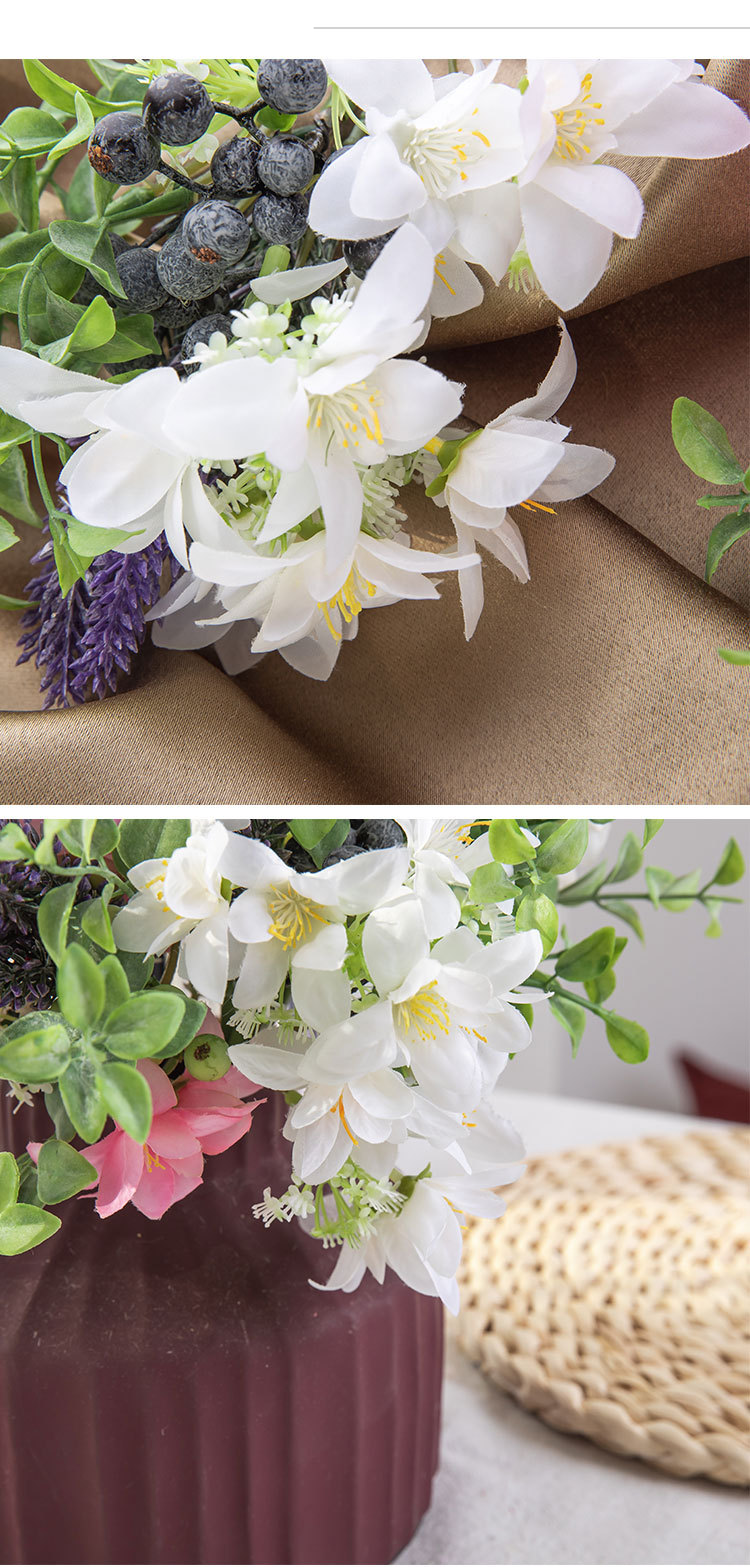 Fournitures de fête et de fête Simulation Fleur Petit chrysanthème sauvage Herbe Bouquet INS Fleur Plante verte Décorations de mariage_voghion.com