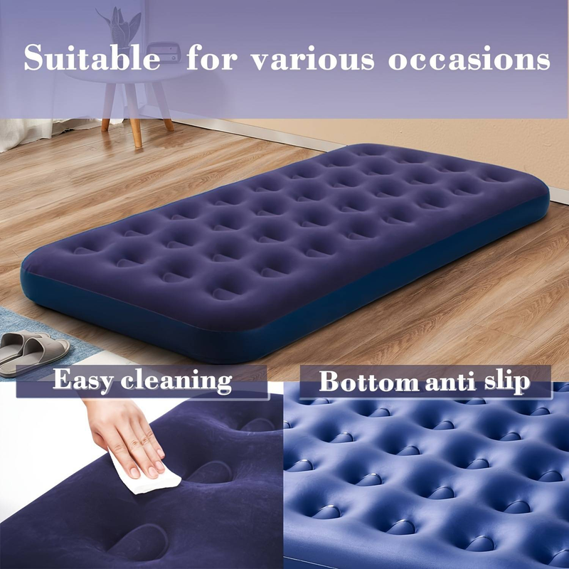 Portable Inflatable Air Mattress Camping Home Use Lightweight Foldable Bed For Outdoor Tent Indoor Guest Nap_voghion.com