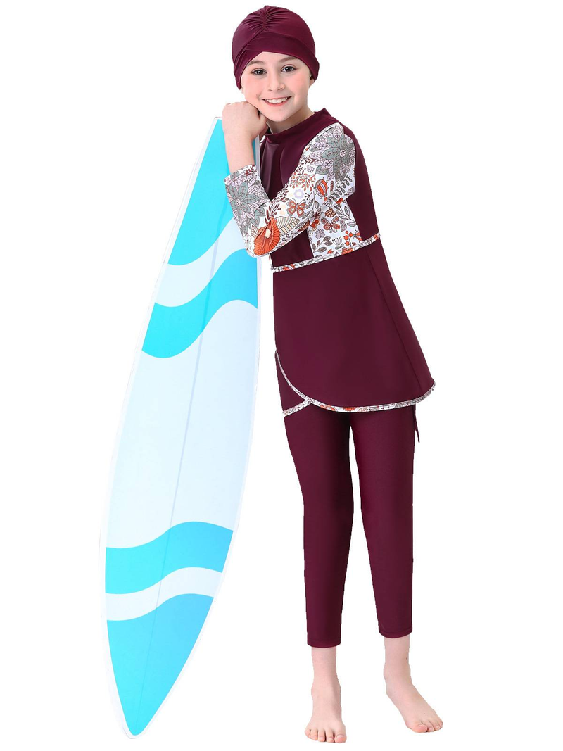 Muslim Swimwear Swimsuit Girl Conservative Swimsuit Bukini Children's Beach Swimsuit_voghion.com