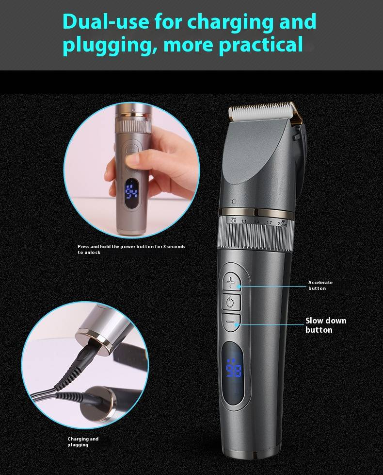 Professional Hair Clipper Set - Cordless Electric Trimmer For Men & Kids, Home Haircut Kit With Rechargeable Battery_voghion.com