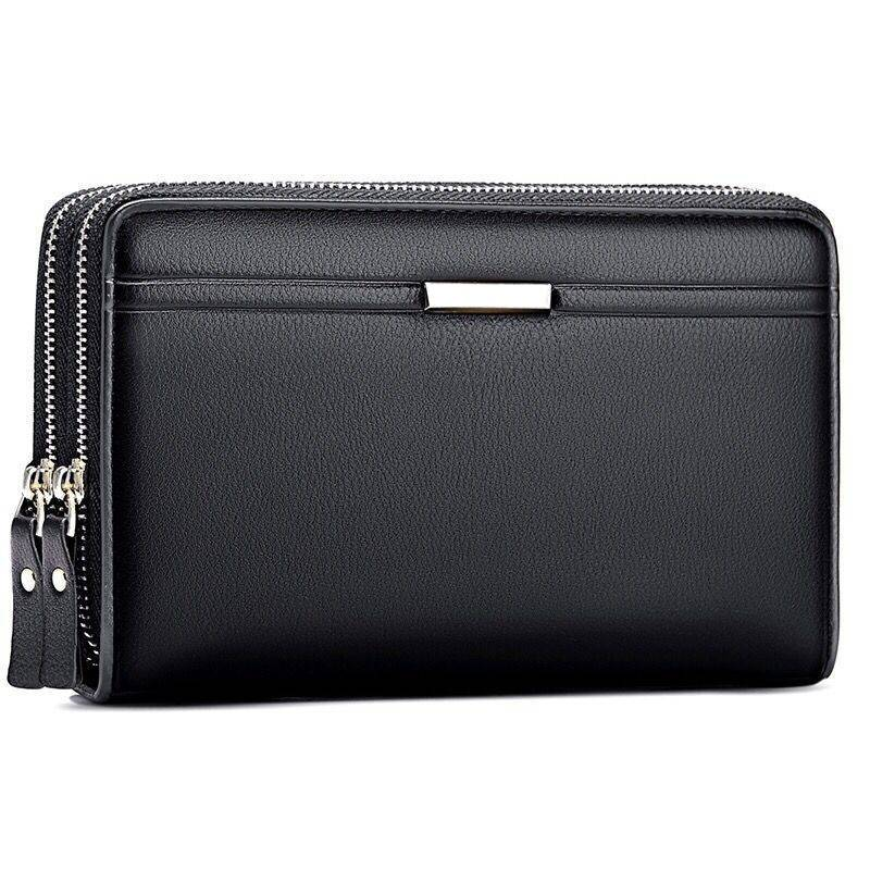 Herrentaschen, mehrere Kartenfächer, Herren-Clutch, Doppelreißverschluss, große Kapazität, Herren-Business-Clutch, Herren-Kartenhalter mit Clip_voghion.com