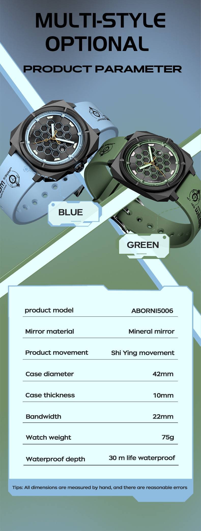 Sportliche Quarzuhr für Herren mit Silikonarmband, leuchtendem Zifferblatt, wasserdicht, modisches quadratisches Design für den Alltag, trendige Uhr für Studenten, Geschenk_voghion.com