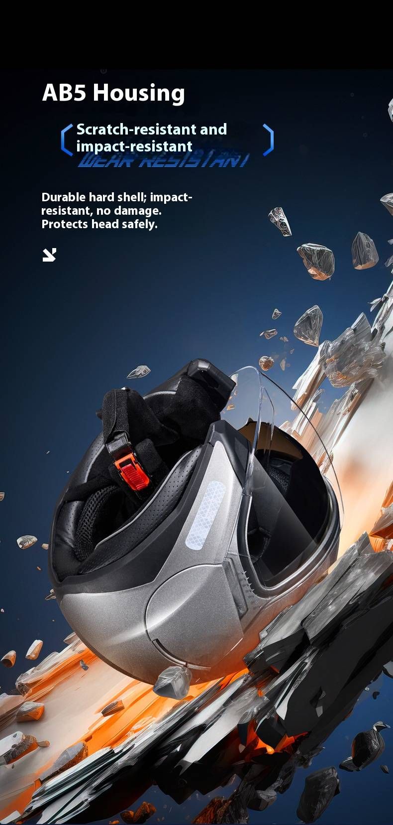3C Certified Motorcycle Bluetooth Helmet - Lightweight ABS 3/4 Half Helmet For Men & Women, Multi-Color Options With UV-Protective Visors_voghion.com