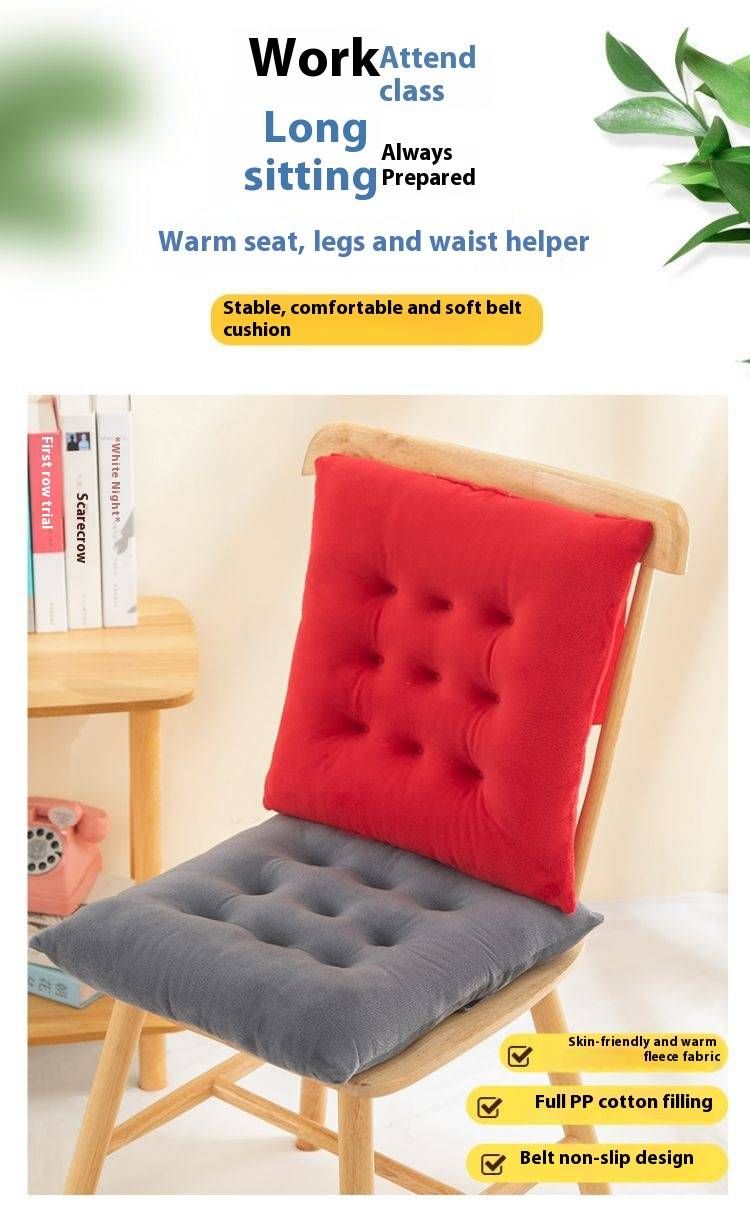 Cuscino per sedia reversibile in peluche - Cuscino quadrato spesso 40x40 cm per divano, ufficio e sala da pranzo (base antiscivolo, cinghie elastiche, 6 colori)_voghion.com