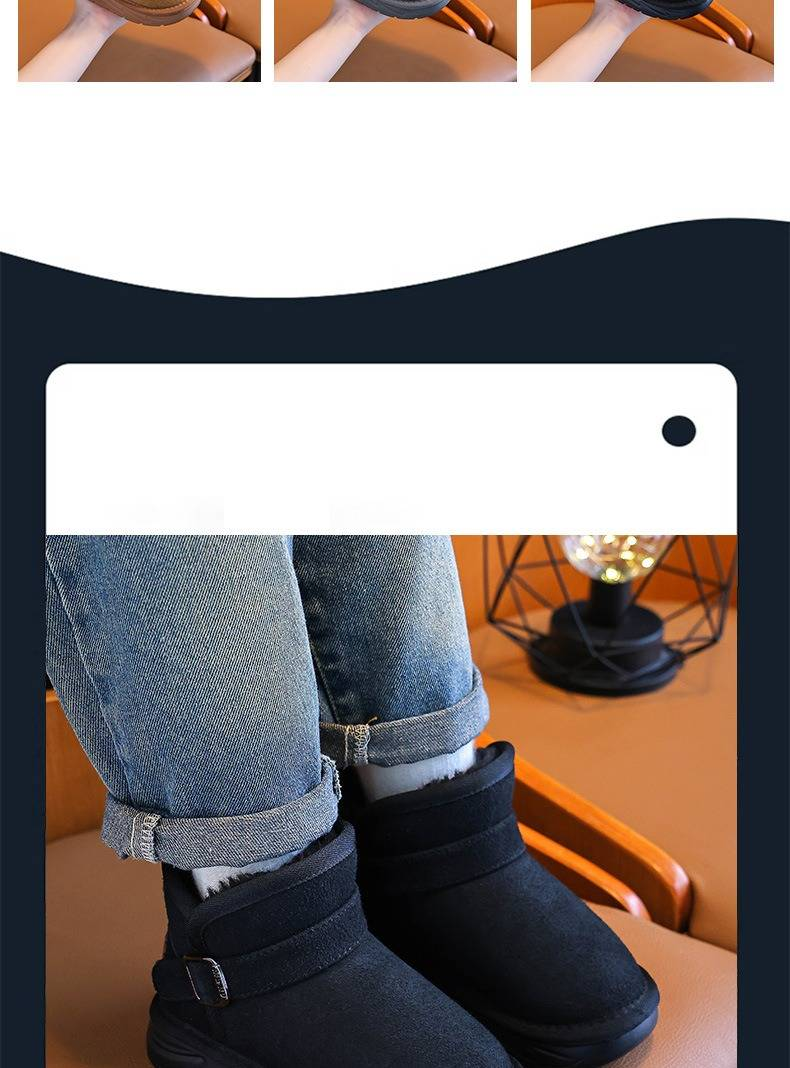 Zimowe buty śnieżne dla dzieci – ocieplane, wodoodporne, z podszewką z polaru, dla chłopców i dziewcząt, antypoślizgowe, ciepłe buty dla maluchów (brązowo-czarno-szare, rozmiary 26-37)_voghion.com