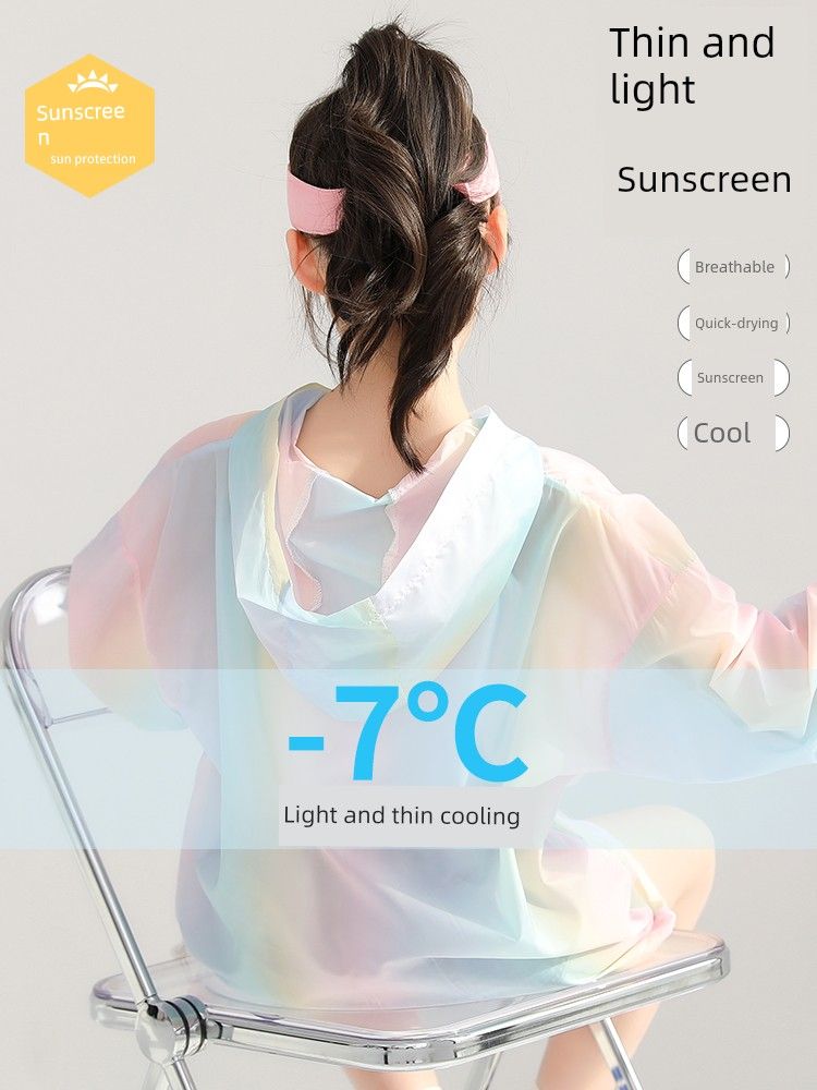 Dünne modische atmungsaktive Sonnenschutzkleidung für Mädchen_voghion.com
