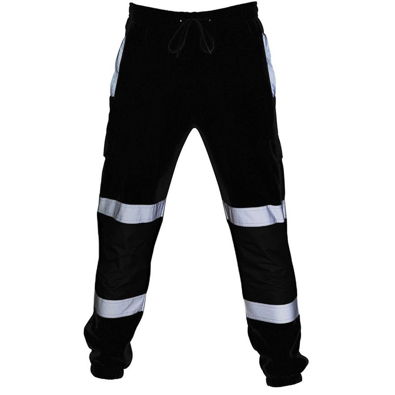 Pantalones informales de forro polar reflectante para hombre, uniforme sanitario a rayas, pantalones de seguridad para el trabajo de alta visibilidad_voghion.com