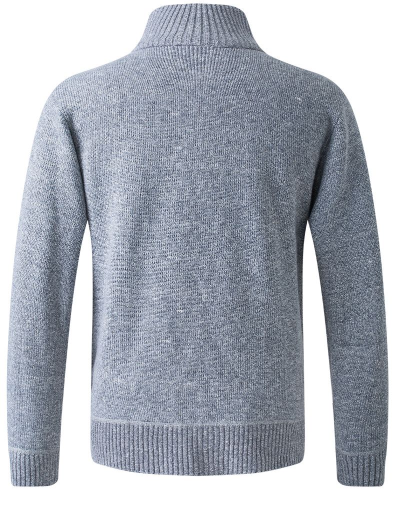 Men's Clothing men's jacket stand collar youth plus velvet thickened coat men's sweater casual twisted flower knitted cardigan top_voghion.com