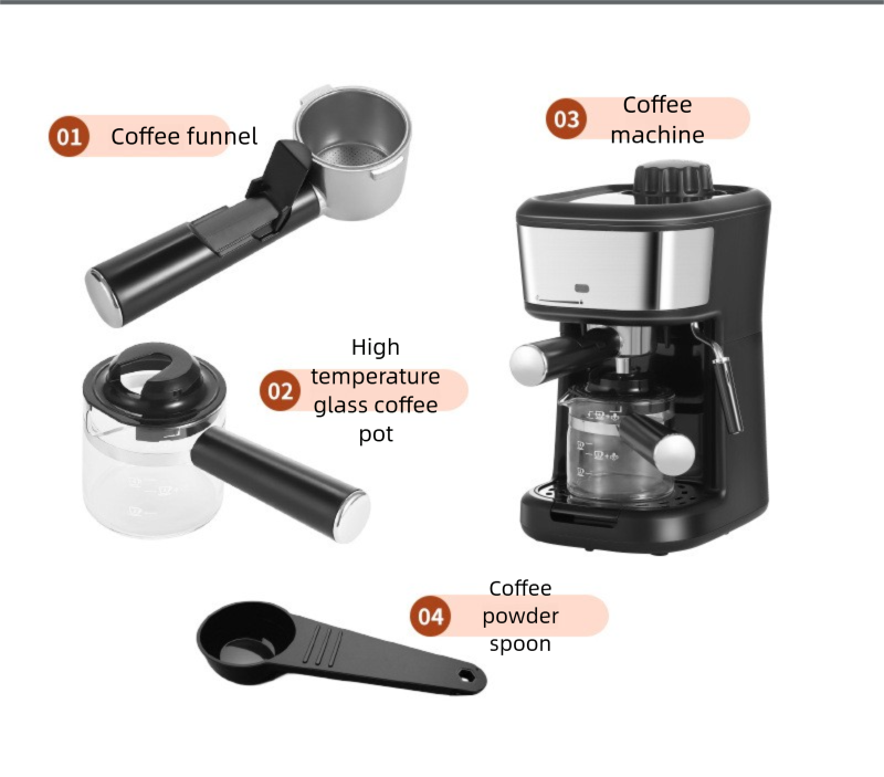 Macchina per caffè espresso classica italiana transfrontaliera, piccola macchina per caffè semiautomatica ad alta pressione per uso domestico_voghion.com
