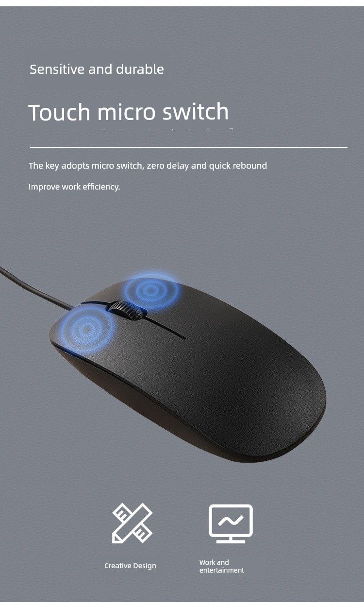 Új, ultravékony, USB-s üzleti optikai vezetékes egér_voghion.com