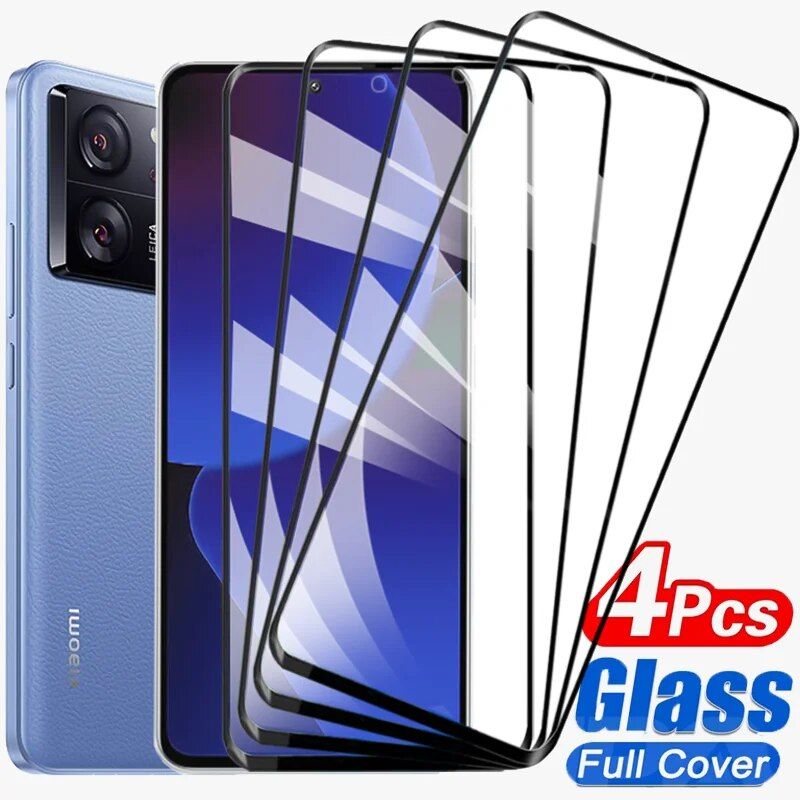 4PCS Tempered Xiaomi 13T 12T 11T 10T 9T Screen Protector For Mi 11 Lite 5G Black Shark 5 4 Pro Full Cover Glass_voghion.com