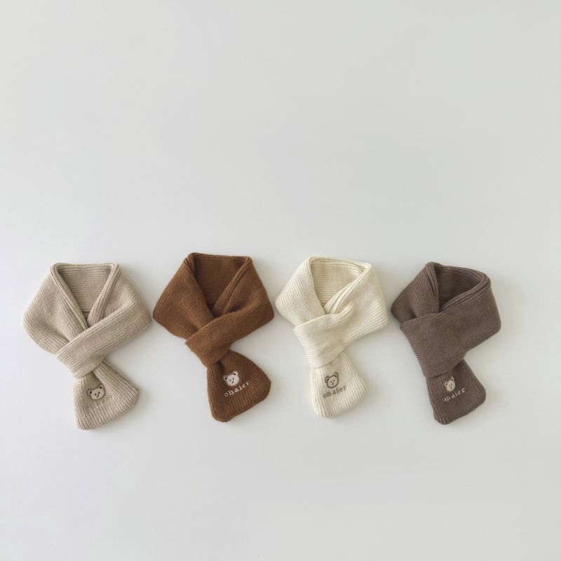 Sciarpa per bambini Instagram simpatico orso super carino bavaglino caldo lavorato a maglia set collo neonato_voghion.com
