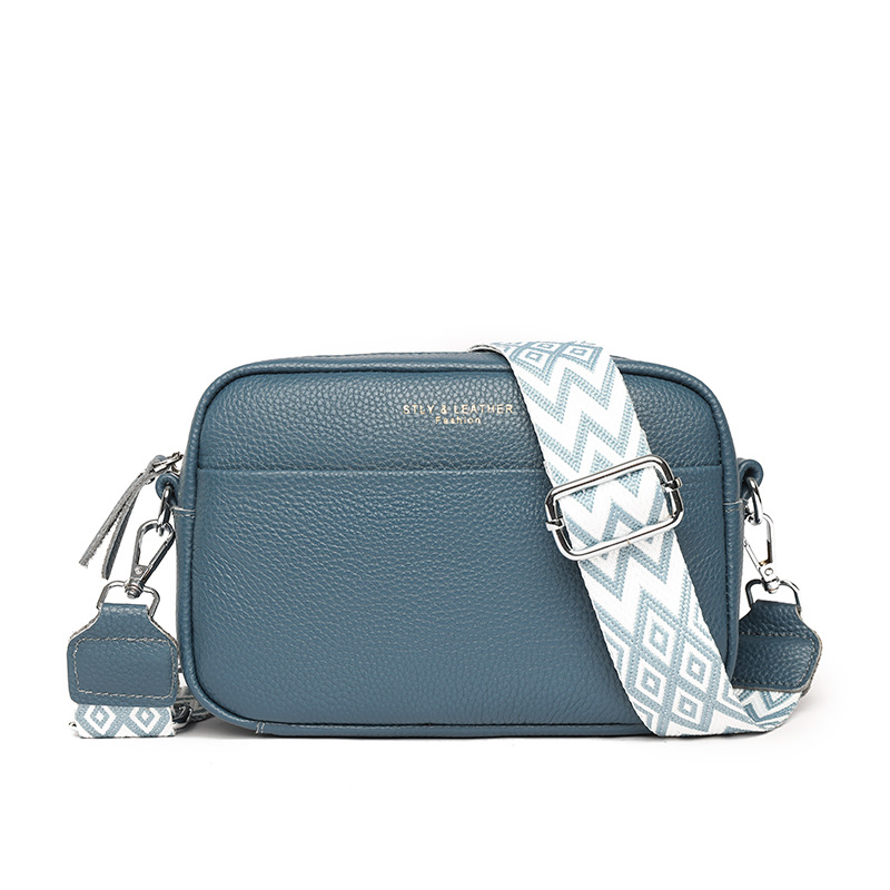 Borsa a tracolla singola semplice e alla moda, in vera pelle da donna con tracolla larga, piccola, con strato superiore in pelle di vacchetta_voghion.com