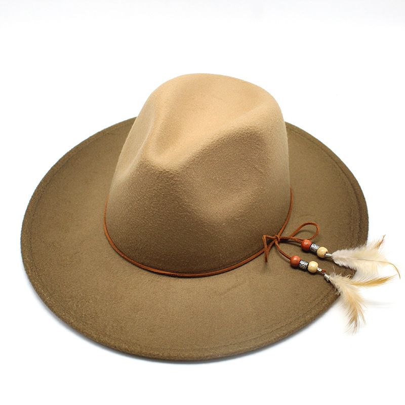 Cappello a cilindro a tesa larga in stile britannico, nuovo cappello jazz in lana con colori sfumati e verniciatura a spruzzo per uomo e donna in autunno e inverno_voghion.com