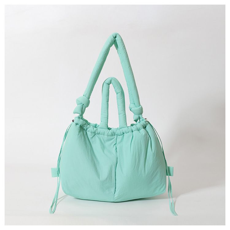 New style portable down cotton bag winter versatile fashion shoulder messenger bag multifunctional pleated casual backpack_voghion.com