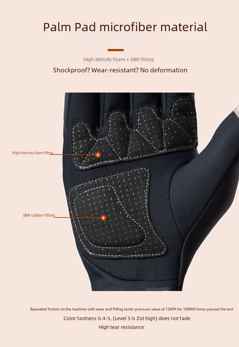 Cycling Gloves Autumn And Winter Fleece Warm Riding Gloves Bicycle Riding Anti-splashing Touch Screen Long Finger Gloves_voghion.com