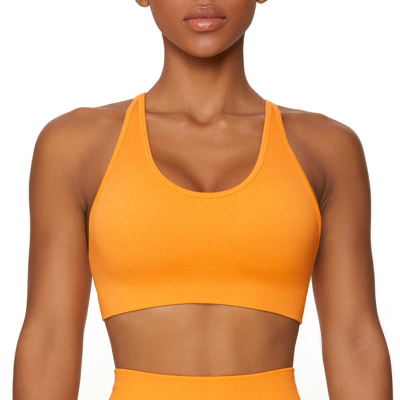 LazyZoom Seamless Solid Color Knitted High Elastic Bra Underwear Pants Running Sports Fitness Yoga Suit Set_voghion.com