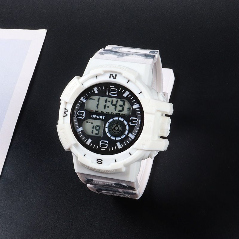 Children's Camouflage Waterproof Watch,men's And Teenagers' Multifunctional Night Light Alarm Clock,stopwatch,electronic Watch, Outdoor Sports Watch_voghion.com