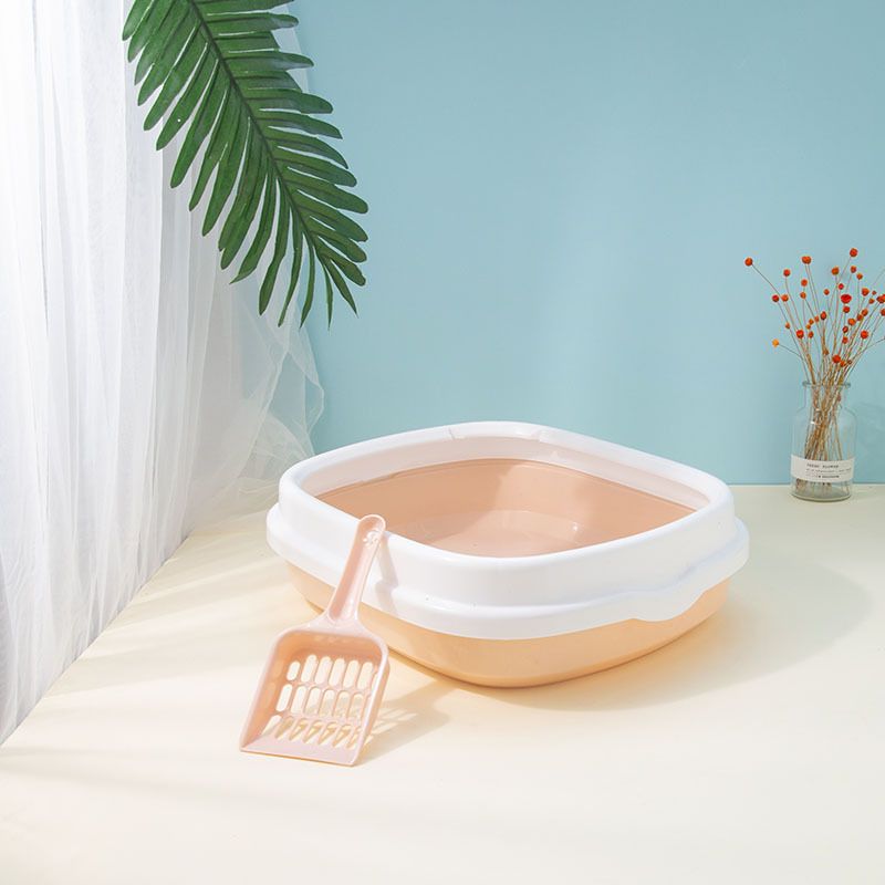Semi-Enclosed Thickened Anti-Splash Toilet Large Capacity Nordic Style Cat Litter Box Pet Supplies_voghion.com