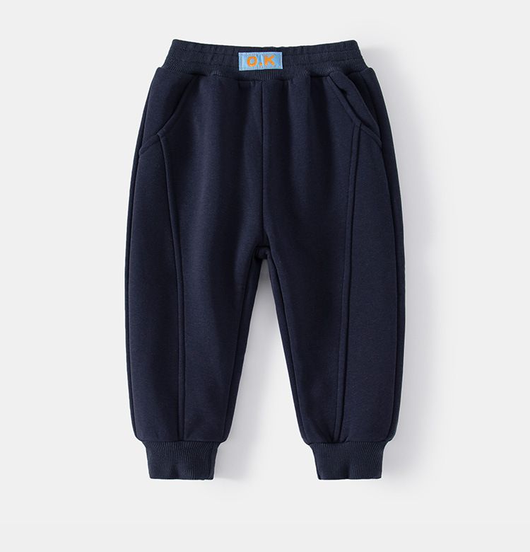 XUANMU Plus Pantaloni sportivi in velluto per ragazzi Inverno Nuovo abbigliamento per bambini Colore unito Bambini Pantaloni della tuta con elastico in vita per ragazzo Pantaloni 2-9Y XB033_voghion.com