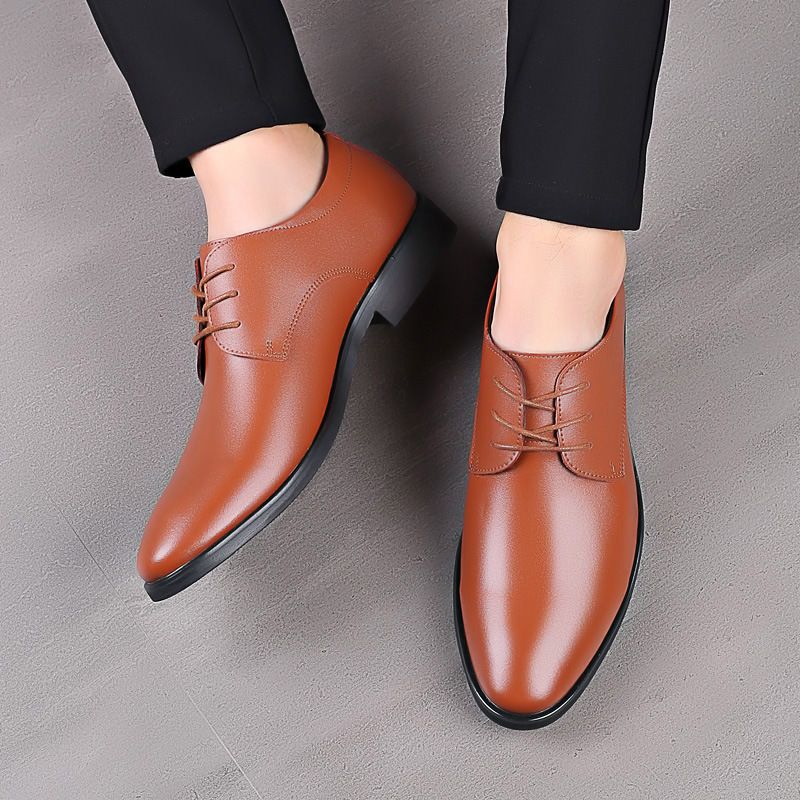 New Comfortable Lightweight Trendy British Style Leather Casual Business Commuting Versatile Men's Shoes_voghion.com