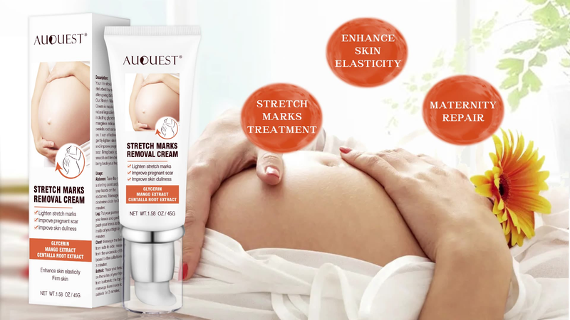 QLZHANFU Crème d'élimination permanente des vergetures de maternité Estompe les ridules Femmes enceintes Réparation des cicatrices Lifting de la peau Ferme Grossesse Soins du corps_voghion.com