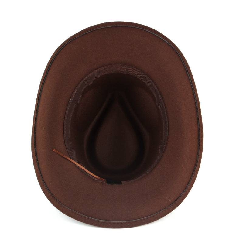 Nuovi cappelli in feltro imitazione autunno e inverno per uomo e donna, caldi cappelli jazz antivento in policotone, cappelli da cowboy western retrò europei e americani_voghion.com