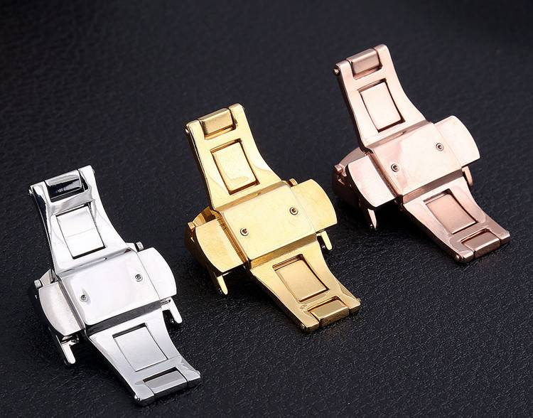 Watch accessories Buckle Double press automatic bow buckle Fine steel buckle 18/20/22MM_voghion.com
