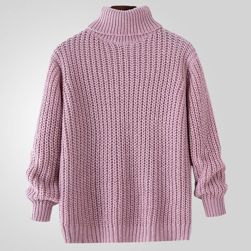 Men's Clothing autumn and winter thickened pullover sweater solid color thick needle turtleneck sweater _voghion.com