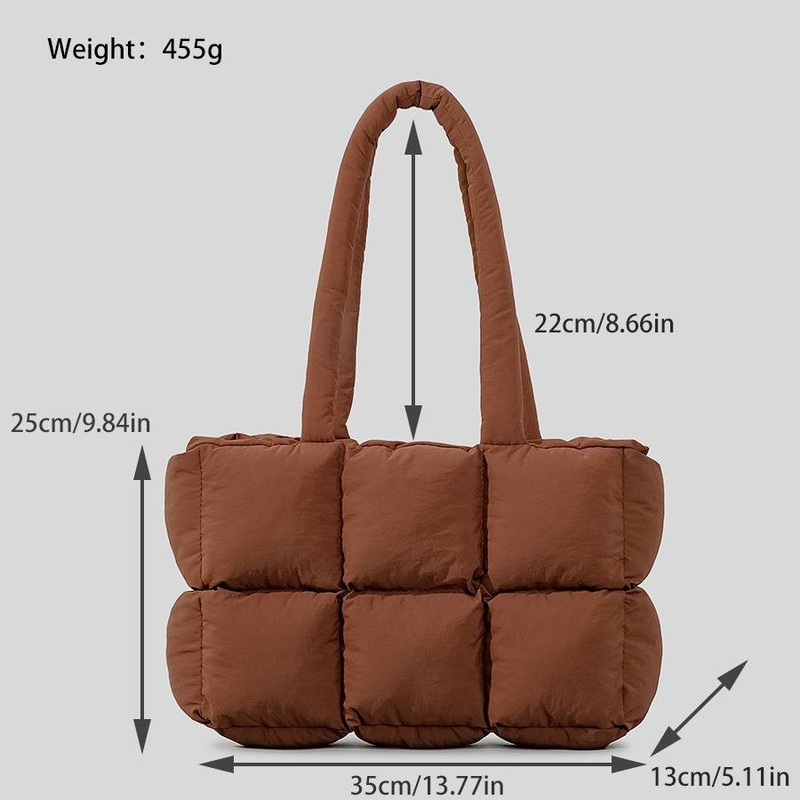 Damentaschen, weiche Füllung, Daunentasche aus Baumwolle, große Kapazität, leichte Kleidertasche aus Baumwolle_voghion.com