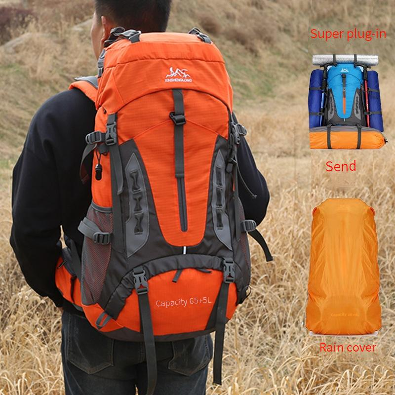 70L Large Capacity Lightweight Mountaineering Bag Men's Travel Backpack With Shoe Compartment Outdoor Travel Backpack_voghion.com