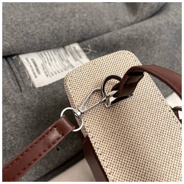 Borse da donna, nuovo design di nicchia, borsa a tracolla in tela retrò con giunzioni, versatile borsa da pendolare, borsa a tracolla, borsa per il pranzo_voghion.com