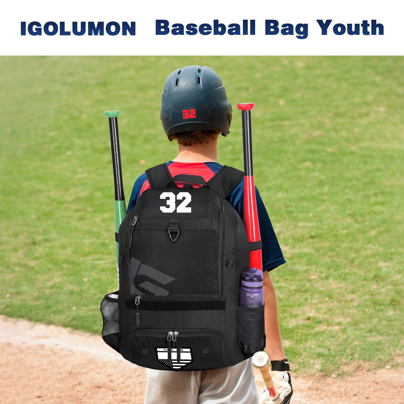 Jugend-Baseball-Rucksack, Softball-Tasche für Jungen, atmungsaktiv, T-Ball, Baseball-Ausrüstung und -Ausrüstung_voghion.com