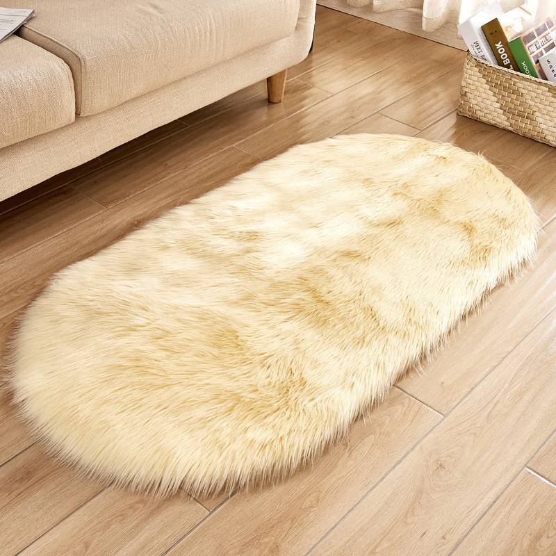 Home & Garden Weicher ovaler Teppich für Zuhause, rutschfeste Bodenmatte für Schlafzimmer, Wohnzimmer, Badezimmer, Türrahmen – maschinenwaschbar, modernes minimalistisches Design_voghion.com