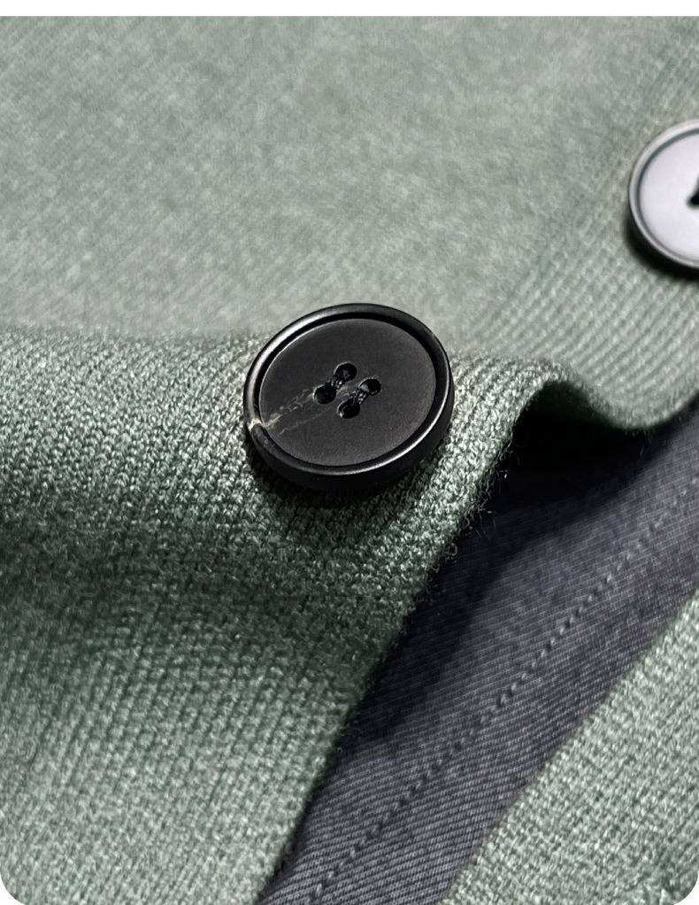 Strickjacke mit V-Ausschnitt im koreanischen Stil – Leichter Pullover mit offener Vorderseite für Frühling/Herbst für Herren (Schwarz, Grün, Aprikose, Grau) | Trendiges Lagenstück_voghion.com