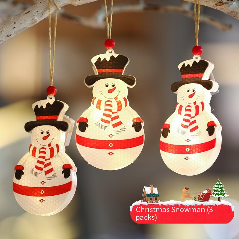Juego de 12 luces colgantes navideñas LED: árbol festivo, copo de nieve, estrella, calcetín, decoración para fiestas navideñas en interiores._voghion.com