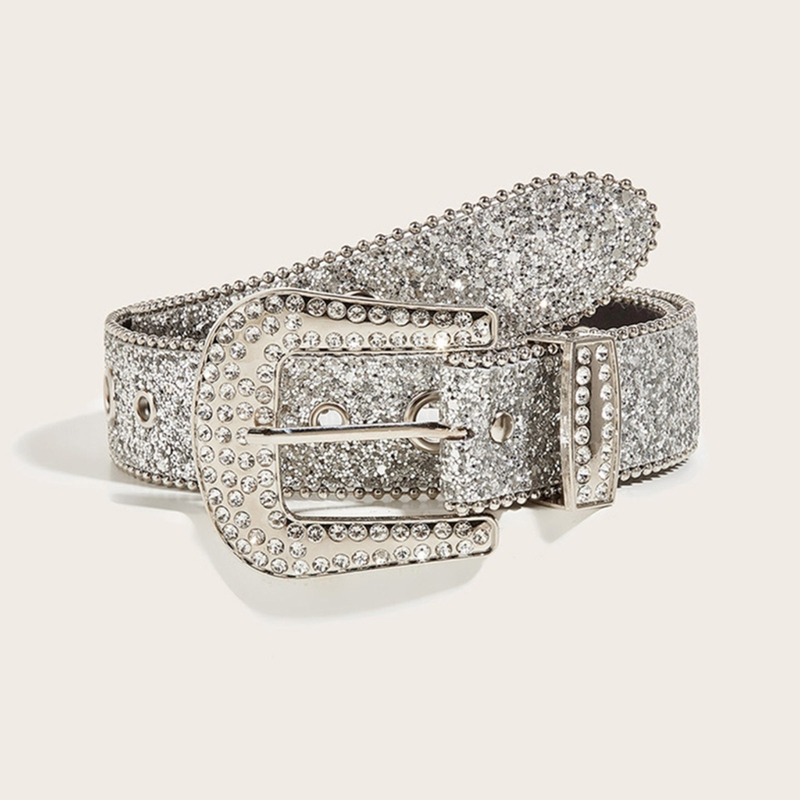Unikāla jostasvieta, mirdzoša Rhinestone josta sievietēm vīriešu džinsi formāla kleita_voghion.com