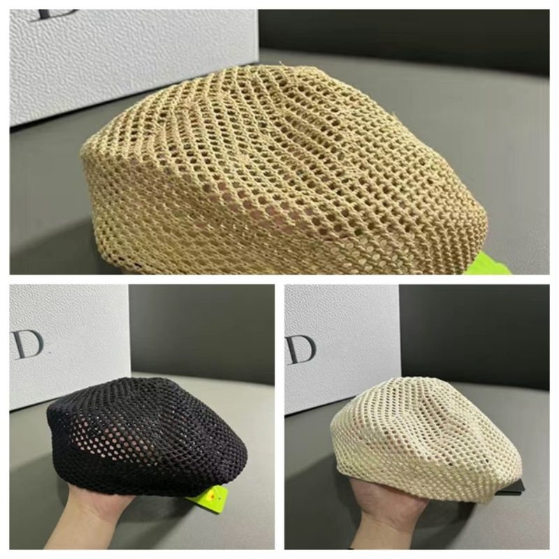 Neuheiten Koreanische Version Hohl Baskenmützen Tragbare Baumwolle Einstellbar Gestrickte Maler Kappen Dünne Atmungsaktive Kürbis Hut Strand_voghion.com