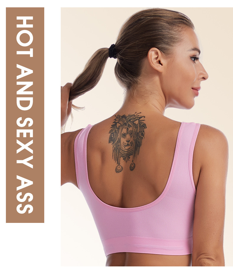 Damen Sport BH ohne Bügel Push Up Weste Style Schöner Rücken Unterwäsche Große Größe mit Einsätzen Running Fitness Yoga BH_voghion.com