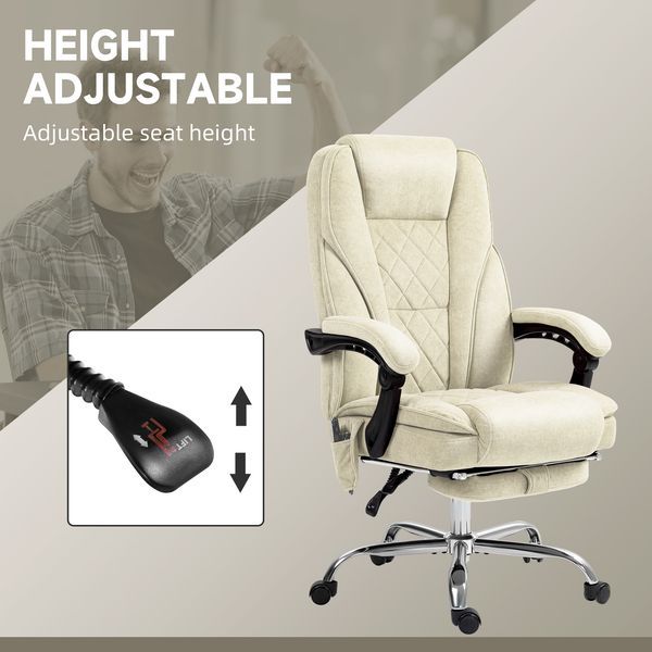 Vinsetto Massage Office Chair With Foot Rest, Executive Office Chair With 6 Vibration Point And Heat, Reclining Computer Chair, Swivel Desk Chair, A_voghion.com