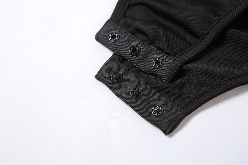 Abito slim da donna con spacco sexy e maniche a nove quarti in pizzo trasparente con scollo quadrato_voghion.com