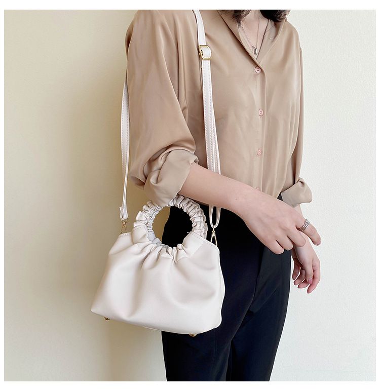 Kadın Küçük Pu Deri Düz Renk Moda Kare Manyetik Toka Çanta Crossbody Çanta Dantelli Çanta_voghion.com