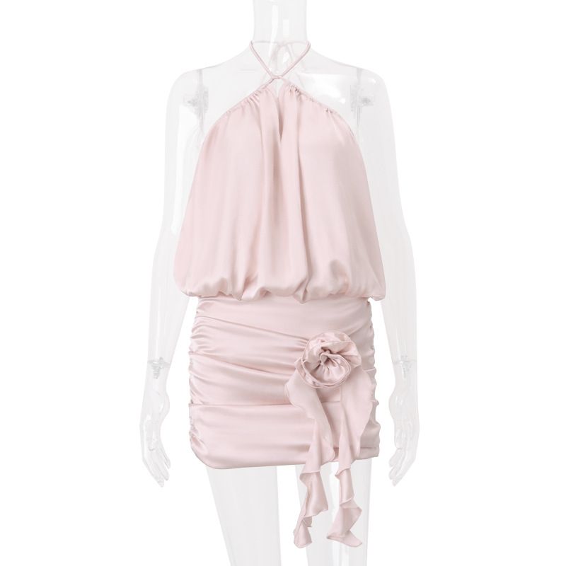Abito da donna in raso di seta con scollo a V e spalline sottili, con scollo a V e spalline sottili, nuovo inverno 2024, Pure Desire_voghion.com