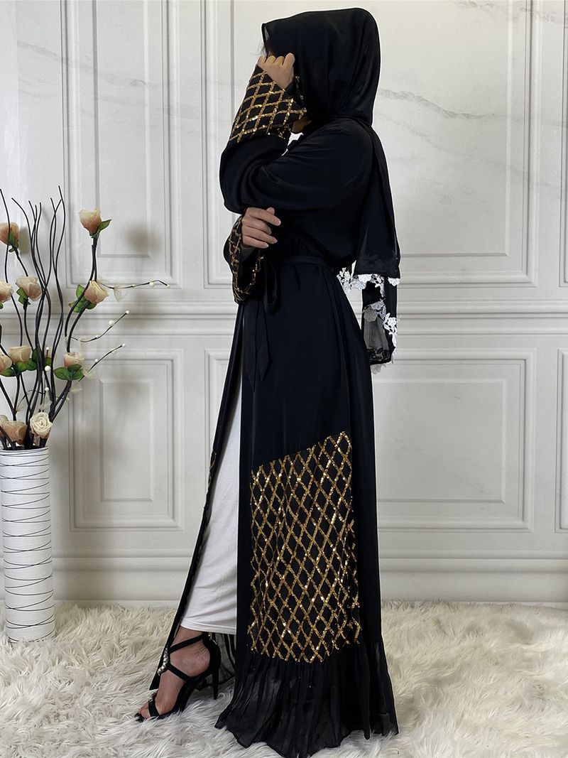 Yüksek Kaliteli Nida Müslüman Abaya İslami Bayram Elbisesi Payetli Namaz Kıyafetleri Kadın Ramazan Bayramı Fas Kaftanı Tesettür Ramazan Dubai Bornozu_voghion.com