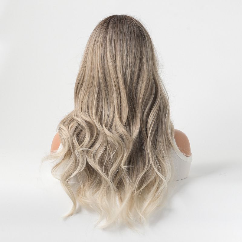 perruques pour femmes cheveux frange cheveux longs bouclés dégradé platine nouvelle machine faite perruques de tête en fibre chimique_voghion.com