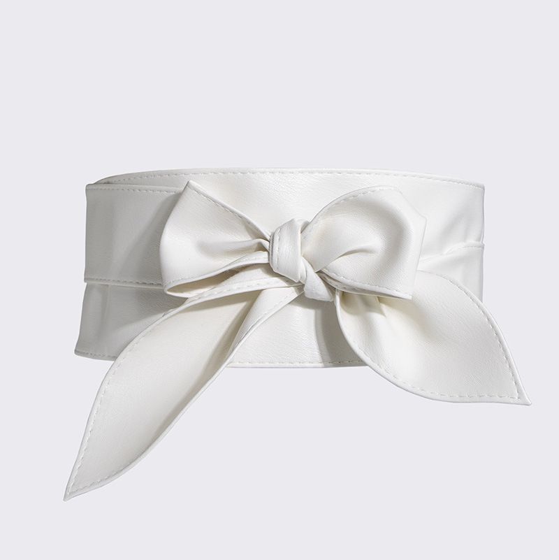 Women's All Match Decorative Wide Soft Leather Ribbons, Women's Waist Belts, Knotted Belts_voghion.com