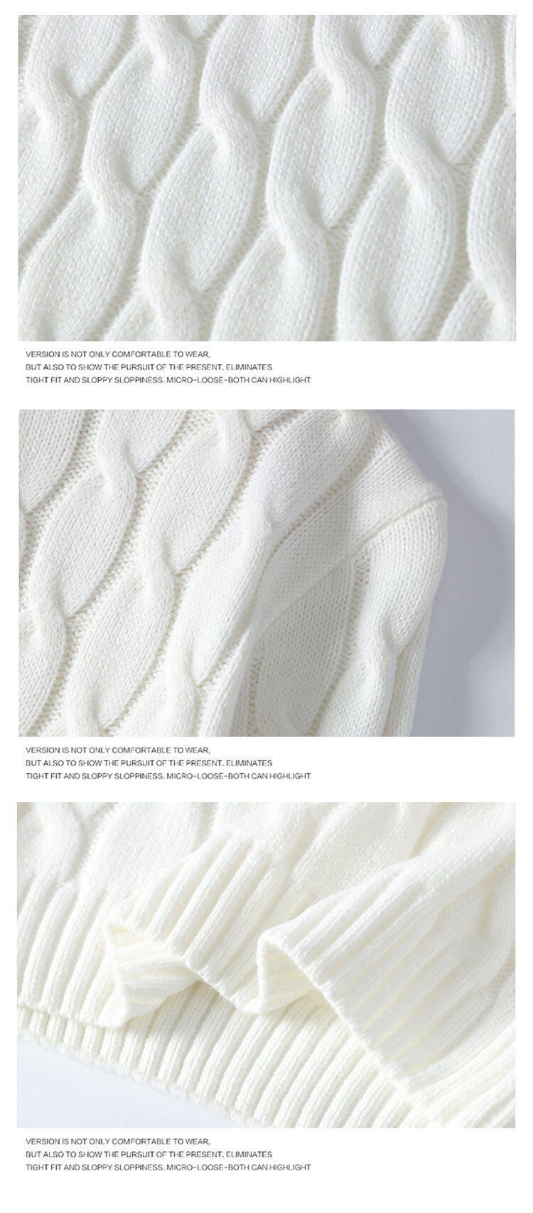Herren Grobstrickpullover mit Zopfmuster, Langarmpullover für Herbst & Winter, lässige lockere Passform, Rundhalsausschnitt, maschinenwaschbar_voghion.com