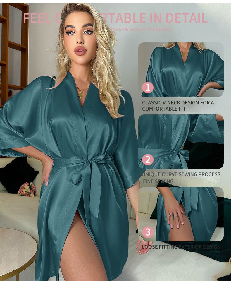 camicia da notte da donna in seta ghiacciata sottile pigiama sexy camicia da notte in pizzo kimono accappatoio casual allentato_voghion.com