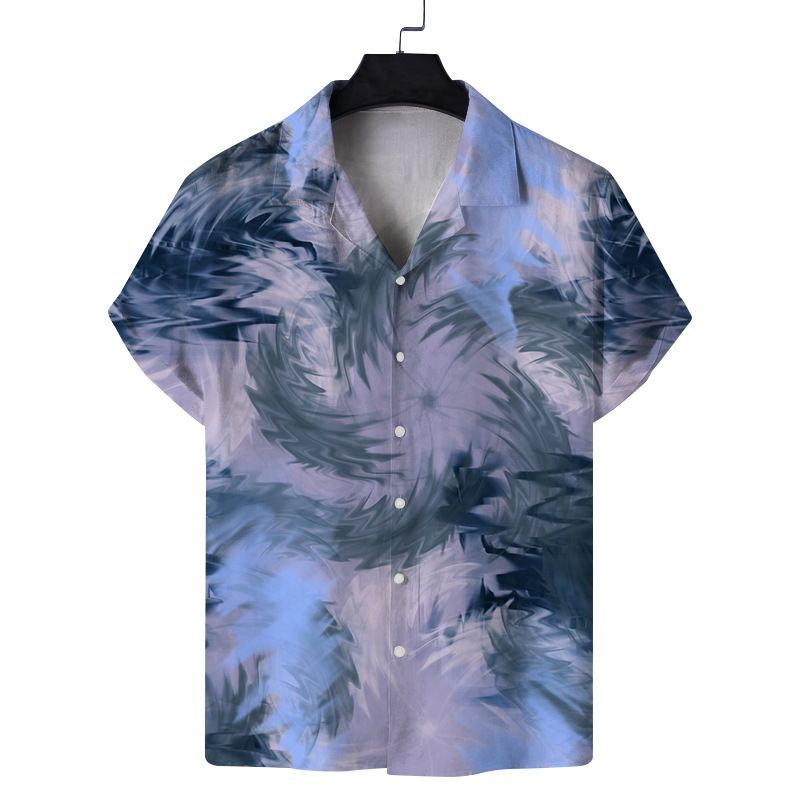 2023 Fashion Resort Freizeit bedrucktes Herrenhemd mit geometrischem Muster_voghion.com