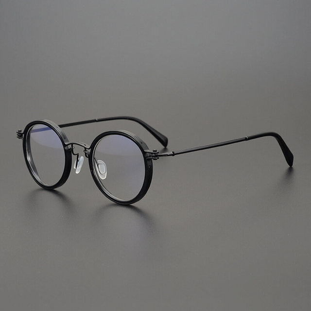 Lesebrille Herren Luxus Runder Rahmen Lupenbrille Klare Linse Anti Blaulicht Brille Männer Frauen Metall Lesebrille Neu_voghion.com